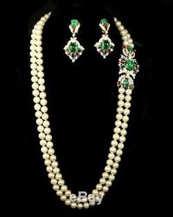 TRIFARI Alfred Philippe Jewels of India Pearl Necklace & Pendant Earrings