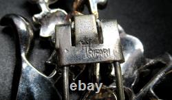 TRIFARI Alfred Philippe Lily of the Valley Enamel Rhinestone Vintage Fur Clip