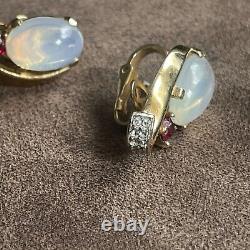 TRIFARI'Alfred Philippe' Moonstone Cabochon Clip Earrings Set