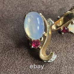 TRIFARI'Alfred Philippe' Moonstone Cabochon Clip Earrings Set