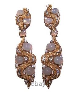TRIFARI Alfred Philippe'Ondine' Under the Sea Moonstone Clip Earrings and Pin