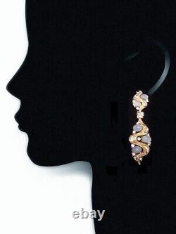 TRIFARI Alfred Philippe'Ondine' Under the Sea Moonstone Clip Earrings and Pin
