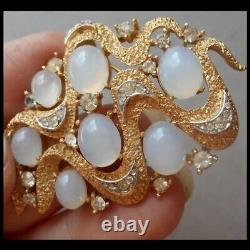 TRIFARI Alfred Philippe'Ondine' Under the Sea Moonstone Clip Earrings and Pin