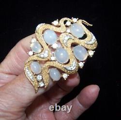 TRIFARI Alfred Philippe'Ondine' Under the Sea Moonstone Clip Earrings and Pin