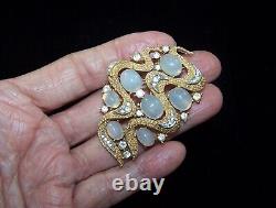 TRIFARI Alfred Philippe'Ondine' Under the Sea Moonstone Clip Earrings and Pin