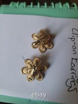 TRIFARI Alfred Philippe PARURE Rare Birthday Earrings. Beautiful Gold Finish