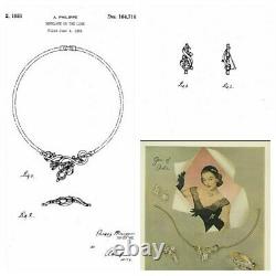 TRIFARI Alfred Philippe PAT PEND 1951 Gem of India Rhinestone Necklace Earrings