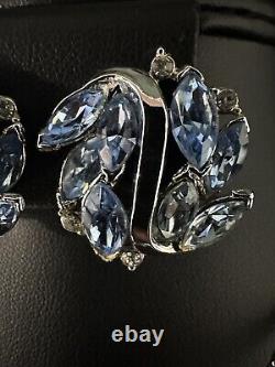 TRIFARI Alfred Philippe Parure Necklace Earrings Blue Marquise Floral Set