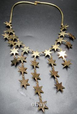 TRIFARI Alfred Philippe Patriotic Rhinestone Stars Drippy Vintage Necklace RARE