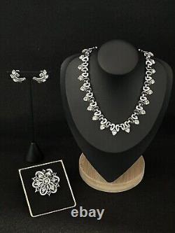 TRIFARI Alfred Philippe Queen of Diamonds Navette SILVER Set Imperfect