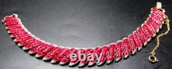 TRIFARI Alfred Philippe Red Invisibly Set Waffle Rhinestone Vintage Bracelet