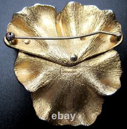 TRIFARI Alfred Philippe Rhinestone Golden Pansy Flower Vintage Pin Brooch