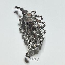 TRIFARI Alfred Philippe Rhodium Plated Red Faceted & Clear Pave' Stone Fur Clip