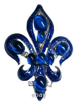 TRIFARI Alfred Philippe Royal Blue L'Orient Brooch-Fleur de lis