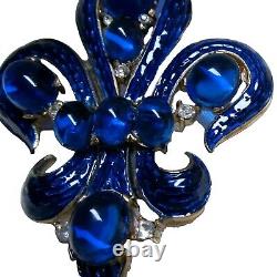 TRIFARI Alfred Philippe Royal Blue L'Orient Brooch-Fleur de lis