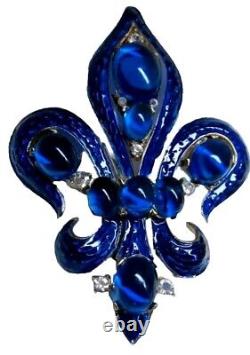 TRIFARI Alfred Philippe Royal Blue L'Orient Brooch-Fleur de lis