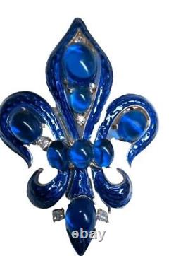 TRIFARI Alfred Philippe Royal Blue L'Orient Brooch-Fleur de lis