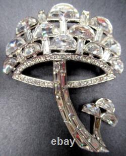 TRIFARI Alfred Philippe Rue De La Paix Demilune Rhinestone Mushroom Pin Brooch