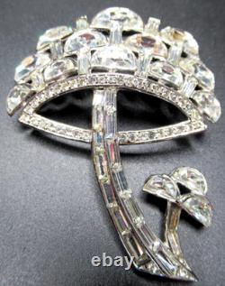 TRIFARI Alfred Philippe Rue De La Paix Demilune Rhinestone Mushroom Pin Brooch