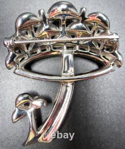 TRIFARI Alfred Philippe Rue De La Paix Demilune Rhinestone Mushroom Pin Brooch