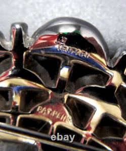 TRIFARI Alfred Philippe Rue De La Paix Demilune Rhinestone Mushroom Pin Brooch