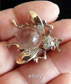 TRIFARI'Alfred Philippe' STERLING Small Lucite'Jelly Belly' Fly Pin