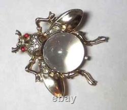 TRIFARI'Alfred Philippe' STERLING Small Lucite'Jelly Belly' Fly Pin