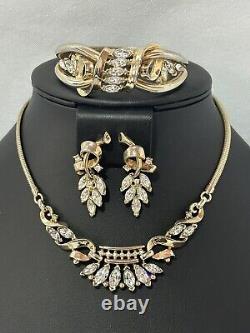 TRIFARI Alfred Philippe Set Coronet Gold Marquise Navette Parure Book