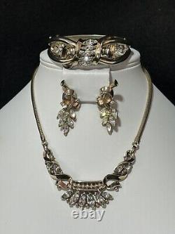 TRIFARI Alfred Philippe Set Coronet Gold Marquise Navette Parure Book
