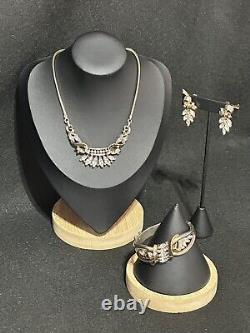 TRIFARI Alfred Philippe Set Coronet Gold Marquise Navette Parure Book