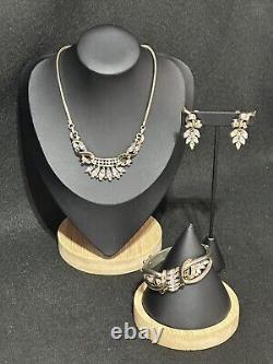 TRIFARI Alfred Philippe Set Coronet Gold Marquise Navette Parure Book