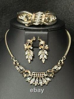 TRIFARI Alfred Philippe Set Coronet Gold Marquise Navette Parure Book