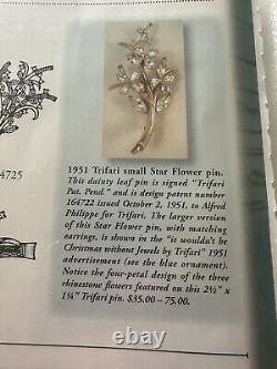 TRIFARI Alfred Philippe Set GOLD Star Flower Crown Grand Parure Book