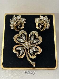 TRIFARI Alfred Philippe Set Lucky Clover Set Gold Marquis Navette Book