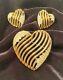 TRIFARI Alfred Philippe Set Royal Ransom Open Work Heart Goldtone 1953