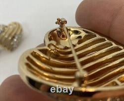 TRIFARI Alfred Philippe Set Royal Ransom Open Work Heart Goldtone 1953