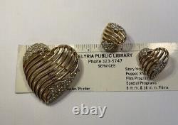 TRIFARI Alfred Philippe Set Royal Ransom Open Work Heart Goldtone 1953