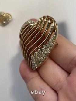 TRIFARI Alfred Philippe Set Royal Ransom Open Work Heart Goldtone 1953