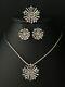 TRIFARI Alfred Philippe Snowflake Earrings Necklace Brooch Baguettes Book Set