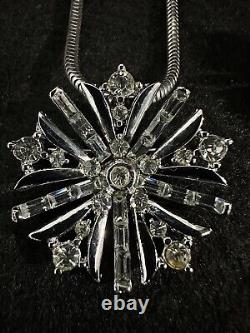 TRIFARI Alfred Philippe Snowflake Earrings Necklace Brooch Baguettes Book Set