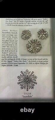 TRIFARI Alfred Philippe Snowflake Earrings Necklace Brooch Baguettes Book Set