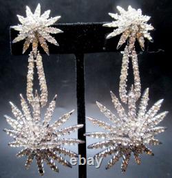 TRIFARI Alfred Philippe Starflight Fireworks Sparkling Ice Rhinestone Earrings