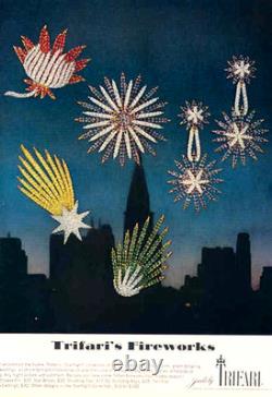 TRIFARI Alfred Philippe Starflight Fireworks Sparkling Ice Rhinestone Earrings