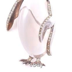 TRIFARI'Alfred Philippe' Sterling Pave Lucite Jelly Belly Penguin Pin