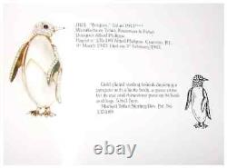 TRIFARI'Alfred Philippe' Sterling Pave Lucite Jelly Belly Penguin Pin