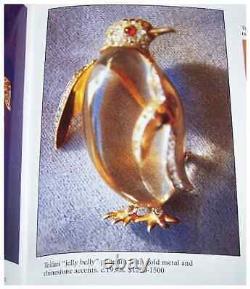 TRIFARI'Alfred Philippe' Sterling Pave Lucite Jelly Belly Penguin Pin