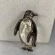 TRIFARI'Alfred Philippe' Sterling Pave Lucite Jelly Belly Penguin Pin AS IS