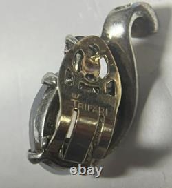 TRIFARI Alfred Philippe Sterling Silver Jelly Belly Clip on Earrings Moonstone