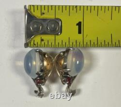 TRIFARI Alfred Philippe Sterling Silver Jelly Belly Clip on Earrings Moonstone