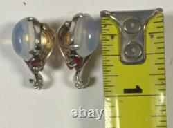 TRIFARI Alfred Philippe Sterling Silver Jelly Belly Clip on Earrings Moonstone